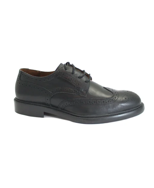 MELLUSO U55262D nero scarpe uomo derby inglese classiche pelle lacci