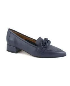 MELLUSO V213 abyss blu scarpe donna mocassino punta pelle catena