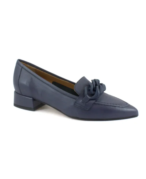 MELLUSO V213 abyss blu scarpe donna mocassino punta pelle catena