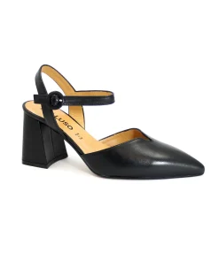 MELLUSO V412W nero scarpe donna sandalo décolleté tacco alto punta cinturino