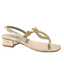 MELLUSO WALK K58019 gold oro scarpe donna sandali tacco gioiello infradito