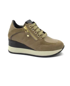 MELLUSO WALK R25549 cocco marrone scarpe donna zeppa con lacci zip