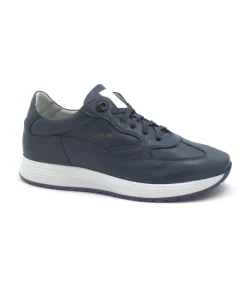 MELLUSO WALK U16255 jeans blu scarpe sneakers uomo lacci pelle