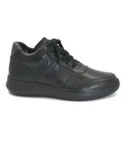 MELLUSO WALK U55352 nero scarpe sneakers uomo tipo stivaletto lacci pelle zip