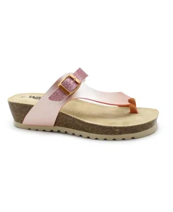 MELLUSO WALK 018115W nuage rosa ciabatte infradito donna zeppa glitter
