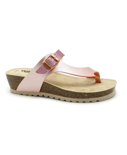 MELLUSO WALK 018115W nuage rosa ciabatte infradito donna zeppa glitter