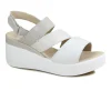 MELLUSO WALK 19147Z latte macchiato beige scarpe donna sandalo zeppa cinturino pelle