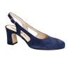 MELLUSO X518W abyss blu scarpe donna decolletè sandalo cinturino tacco camoscio glitter