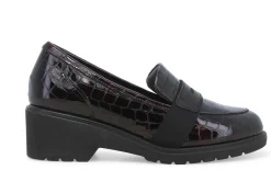 Mocassini Donna: Mocassino donna in vernice sioux bordo r35740w