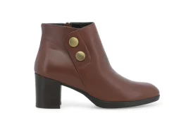 Mocassini Donna: Tronchetto donna in pelle marrone z246w