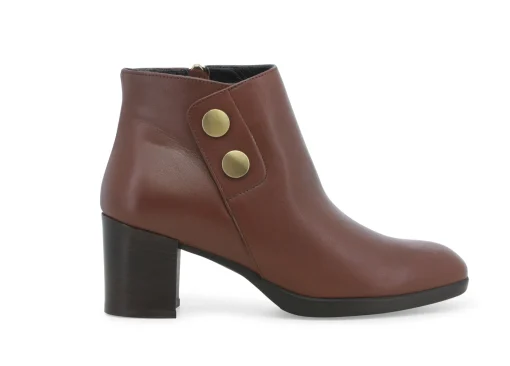 Mocassini Donna: Tronchetto donna in pelle marrone z246w