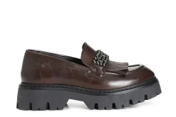 Mocassini Donna: Cafè Noir C1FC2005 MOCASSINO CON FRANGE IN PELLE CON ACCESSORIO