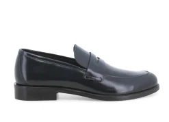 Mocassini Uomo: Mocassino uomo classico in pelle abrasivato blu u1020