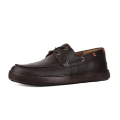 Mocassini Uomo: FitFlop LAWRENCE BOAT SHOES CHOCOLATE CO