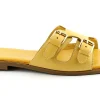 MOSAIC 02017 yellow giallo ciabatta donna pelle fibbie regolabili
