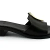 MOSAIC BN1720 black nero ciabatta sandalo donna pelle tacco 3 cm
