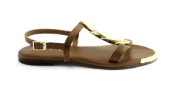 MOSAIC M1450 brown marrone donna sandali cinturino accessorio foglia dorata