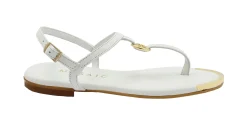 MOSAIC TORY white bianco sandali donna cinturino infradito accessorio dorato