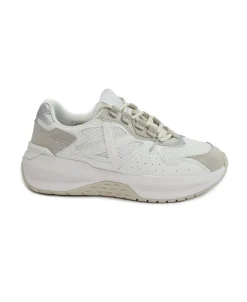 MUNICH 8097010 NEXA WMN bianco beige scarpe donna sneakers lacci pelle