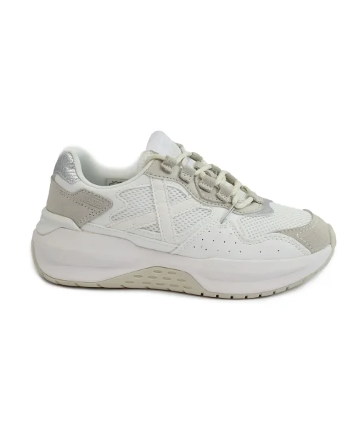 MUNICH 8097010 NEXA WMN bianco beige scarpe donna sneakers lacci pelle