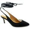 NACREE 360017 nero scarpe donna decolleté tacco punta lacci alla caviglia