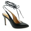 NACREE 038060 nero scarpe donna decolleté tacco punta lacci alla caviglia