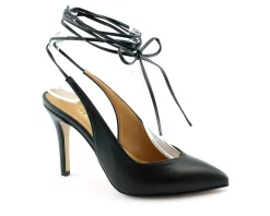 NACREE 038060 nero scarpe donna decolleté tacco punta lacci alla caviglia