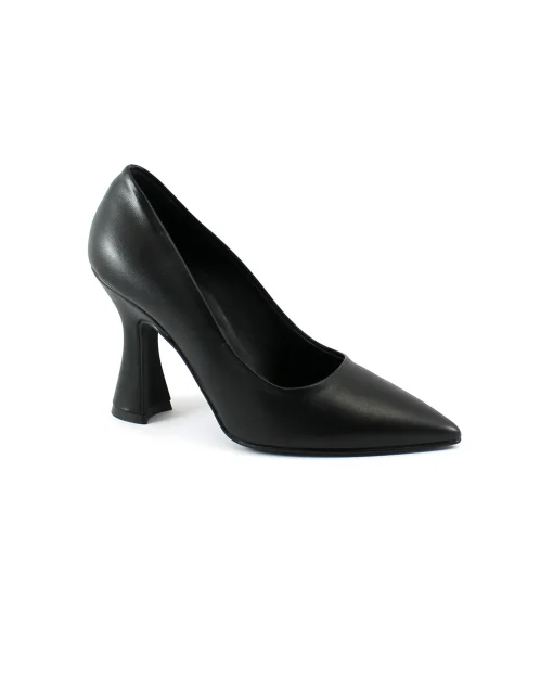NACREE 410R001 nero scarpe donna decolleté tacco rocchetto punta