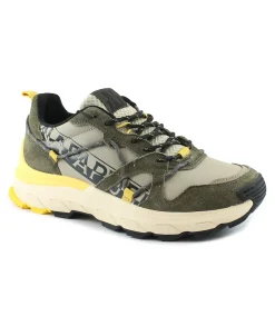 NAPAPIJRI WZ281 taupe beige scarpe uomo sneakers lacci camoscio tessuto