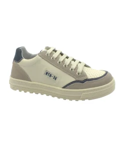 NATURINO ARITON ZIP 17514 milk beige sneakers scarpe bambino pelle lacci zip 35/38