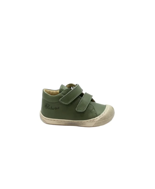 NATURINO COCOON 12904 sage verde oliva scarpe bambino strappi pelle primi passi