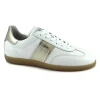 NERO GIARDINI 12851 bianco oro scarpe donna sneakers lacci pelle