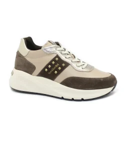 NERO GIARDINI 11523 castagno marrone scarpe donna sportive sneakers lacci zeppa