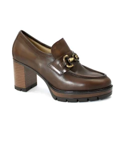 NERO GIARDINI 11432 delavato beige scarpe donna mocassino tacco pelle