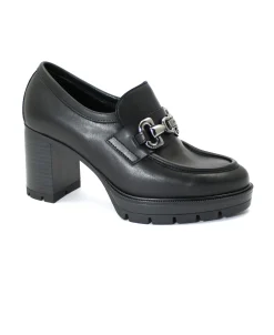 NERO GIARDINI 11432 guanto nero scarpe donna mocassino tacco pelle