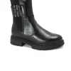 NERO GIARDINI 11860 guanto nero stivaletti donna beatles combat pelle elastici gomma zip