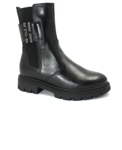 NERO GIARDINI 11860 guanto nero stivaletti donna beatles combat pelle elastici gomma zip