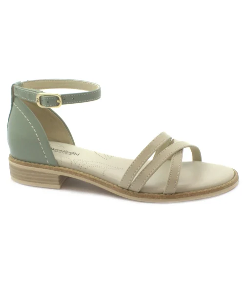 NERO GIARDINI 07604 ivory salvia beige verde scarpe donna sandali tallone cinturino pelle