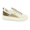 NERO GIARDINI 11592 milk bianco beige marrone scarpe donna sneakers lacci platform