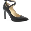 NERO GIARDINI 08611 nero scarpe donna decolletè tacco punta incrocio cinturino
