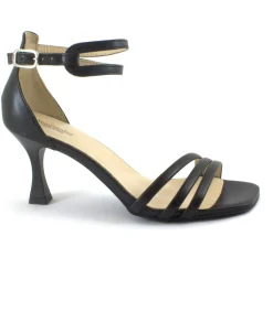 NERO GIARDINI 07290 nero scarpe donna sandali tacco pelle tallone chiuso cinturino