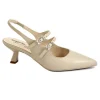 NERO GIARDINI 12252 nude lino scarpe donna decolletè tacco sling back cinturino punta