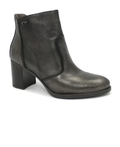 NERO GIARDINI 10950 testa di moro marrone stivaletti donna tronchetti zip laterale pelle