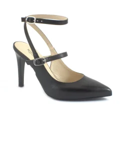 NERO GIARDINI E307030DE nero scarpe donna cerimonia decolletè tacco punta cinturino