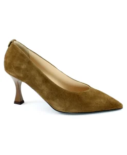 NERO GIARDINI I205581 malto marrone scarpe donna decolletè tacco camoscio punta