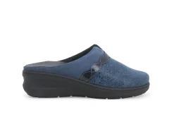 Pantofole Donna: Pantofola donna in pelle blu pd900w