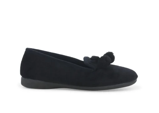 Pantofole Donna: Pantofola donna in tessuto nero pd823w