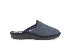 Pantofole Uomo: Pantofola uomo in tessuto camoscio blu pu167w