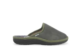 Pantofole Uomo: Pantofola uomo in tessuto camoscio verde pu167w