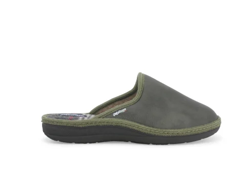 Pantofole Uomo: Pantofola uomo in tessuto camoscio verde pu167w